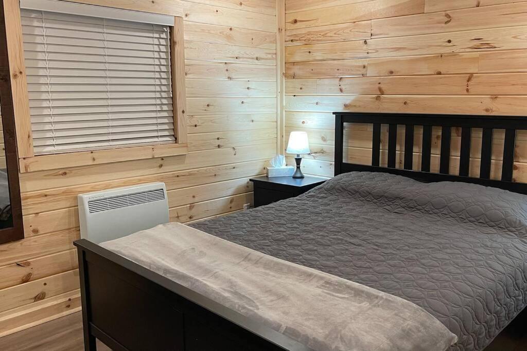 Chalet le Huard directement au bord du lac Saint-Zénon Extérieur photo